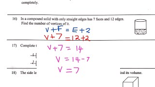 Euler's formula | Exam Paper Revision Grade 6,7,8,9 | Vertices | Edges | Faces