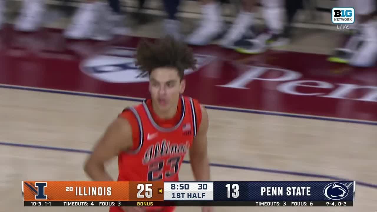 Keaton Wagler For TWO in Transition vs. Penn State | Illinois Basketball