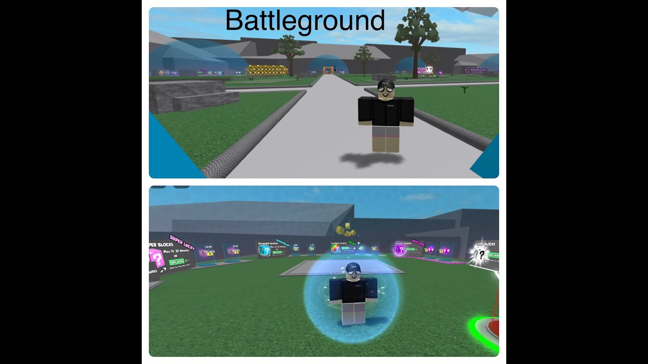 roblox - lucky block battleground (ROUND = FULLSCREEN) - YouTube
