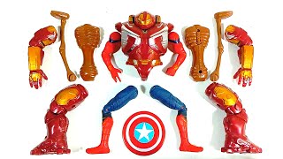 Assemble Siren Head VS Hulk Buster VS Spiderman Avengers Superhero Toys