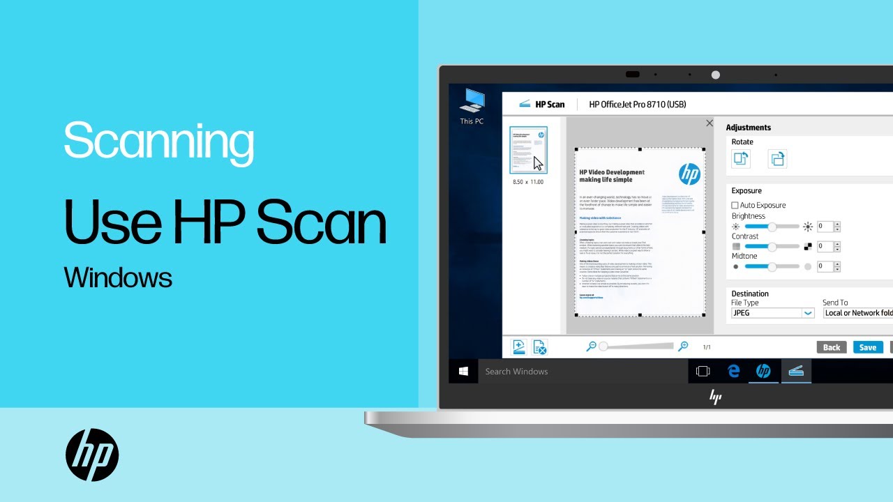 Scanning from an HP Printer in Windows with HP Scan - YouTube