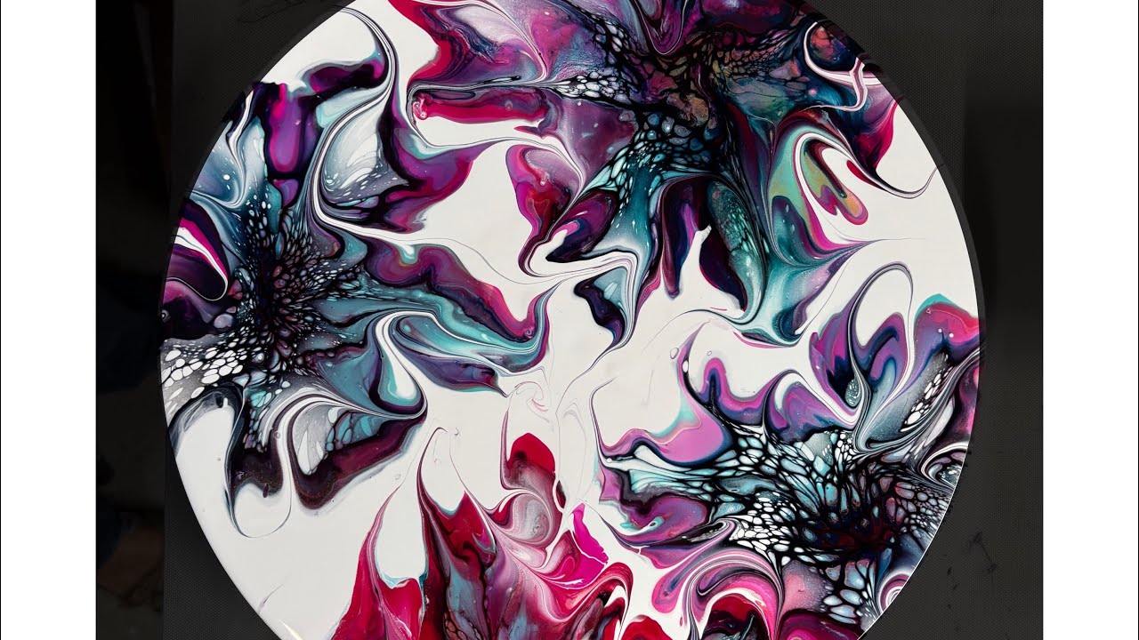 (1569) Awesome Tilted and Spun Bloom Technique, on a Round, Acrylic ...