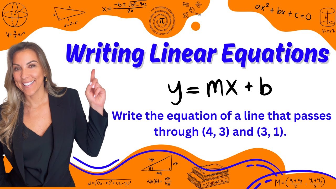 Writing the Equation of a Line Given 2 Points - YouTube
