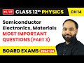 Semiconductor Electronics Materials - Most Important Questions (Part 3) | Class 12 Physics Ch 14