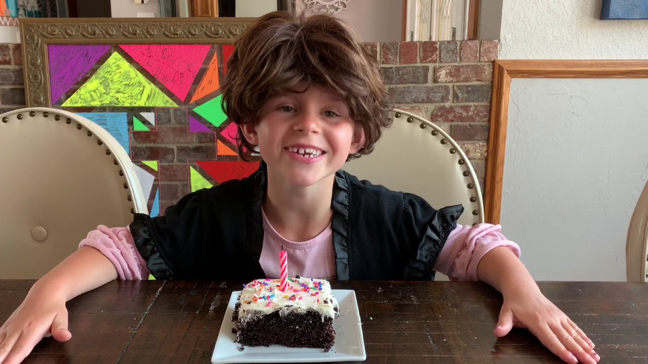 Blow out birthday candles without spitting on the cake! Abigail