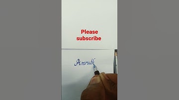 how to write Name amrutha in italic calligraphy#calligraphy #handwriting #shortvideo #youtubeshorts
