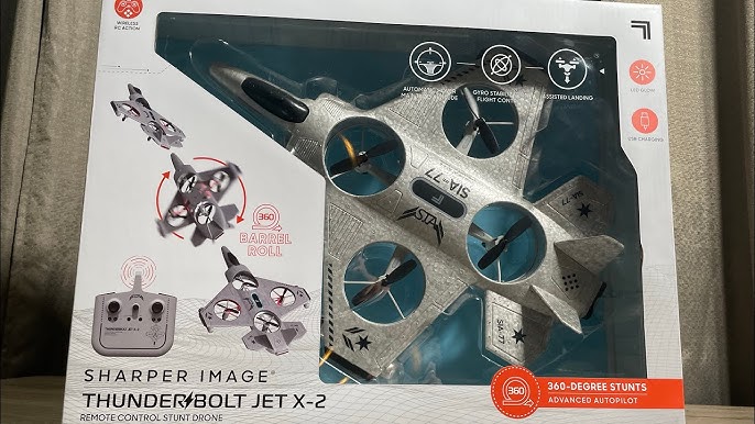 Sharper Image Toy RC Thunderbolt Jet X-2 Stunt Drone Lightweight Foam  Design M1