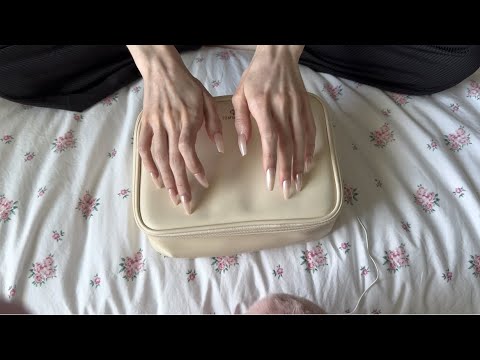 ASMR gentle tapping & scratching leather bag until you fall asleep | no talking