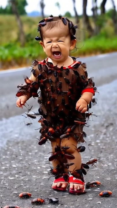 Cockroaches are eating small baby😭😭😭#cockroach #shorts