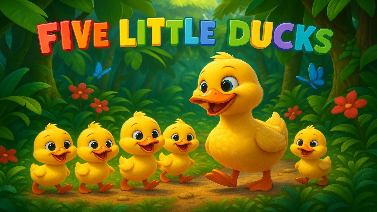 Five Little Ducks | Cute 3D Animation | Kids Songs & Nursery Rhymes