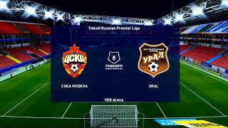 CSKA Moscow vs Ural | VEB Arena | 2020-21 Russian Premier Liga | PES 2021