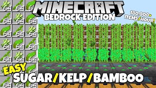 Minecraft Bedrock: EASY Sugarcane/Bamboo/Kelp Farm! 180,000 Items/Hour Tutorial! MCPE Xbox PC Ps4