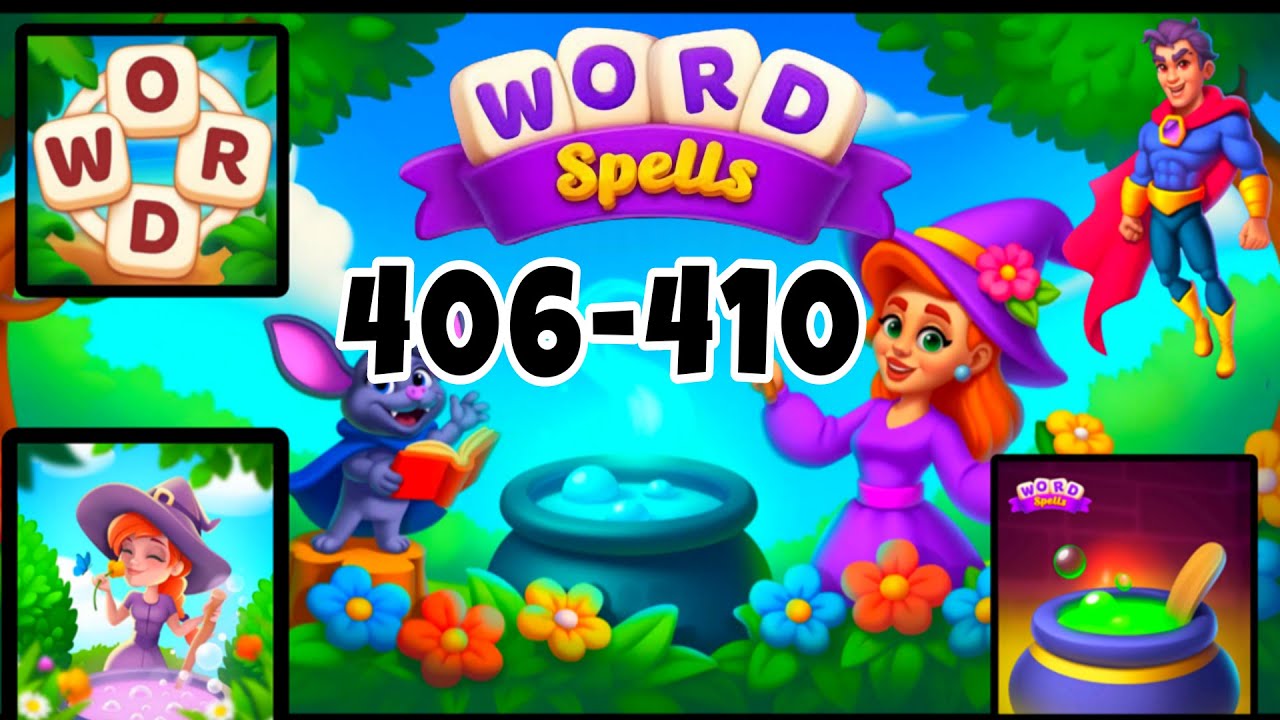 WORD SPELLS Puzzle for Adults level 406 407 408 409 410 - YouTube