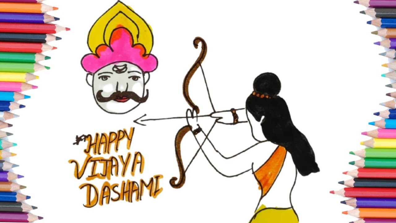 Vijaya Dashami Drawing / Ravan Drawing / Ram Drawing / Ram Or Ravan ...