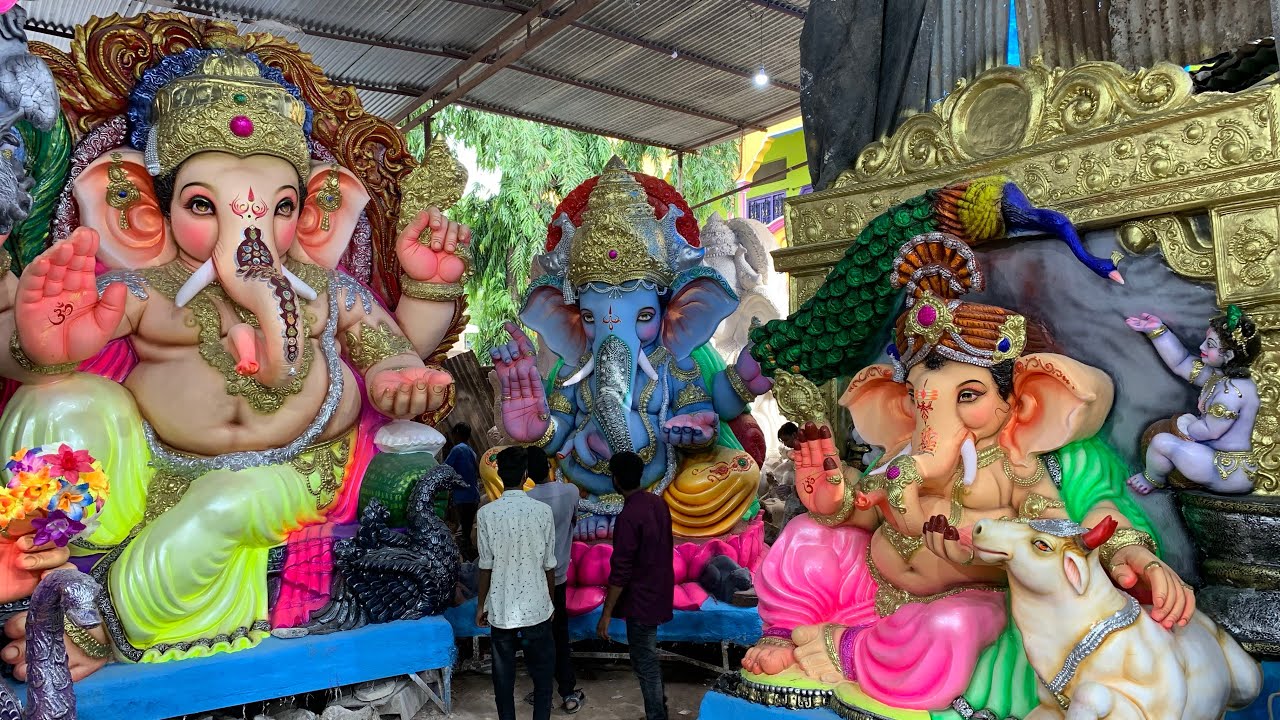 Dhoolpet Ganesh Idols 2021 | Colourful Big Ganesh Idols at Dhoolpet | Dhoolpet Ganesh 2021