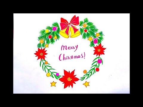 Video Vẽ vòng hoa trang trí giáng sinh | Vẽ vòng nguyệt quế... - youtube