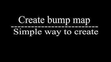 Bump map: How to create bump map from texture within photoshop