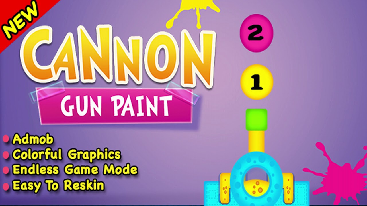 Cannon Gun Paint + Best New Game In Android Studio Codecanyon Scripts