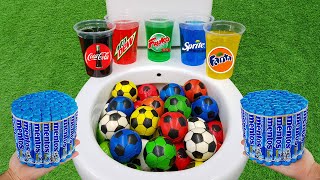 Football VS Coca Cola Zero, Sprite, Fanta, Mtn Dew, Fruko and Mentos in the toilet