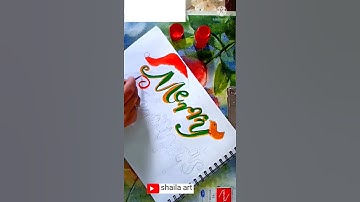 Merry Christmas ⛄ Lettering Drawing | #Shorts