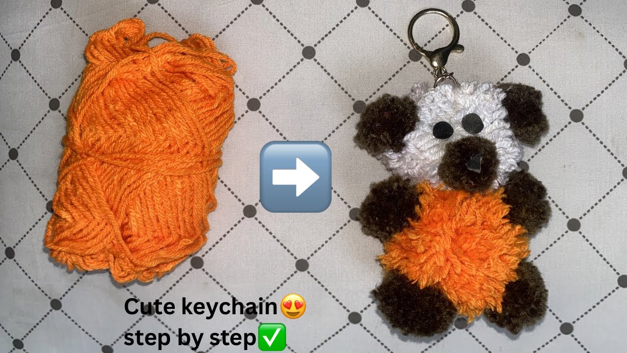 Wait for the transformation 😍💌 how to make keychain at home,yarn craft keychain tutorialeasy 