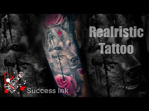 รอยสักหมาป่า Realristic Tattoo By Joss Success Ink