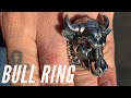 Bull ring taurus ring  mens rings  ajt jewellery