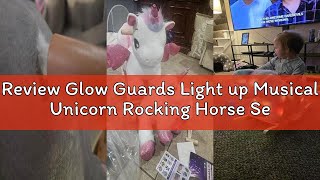 Review Glow Guards Light up Musical Unicorn Rocking Horse Set of 2 with Stuffed Rainbow Unicorn Toys screenshot 4