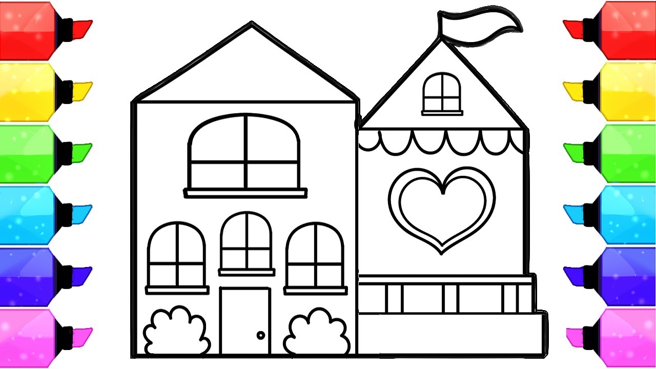 Download House Coloring Pages | How to Draw and Color Doll house ...