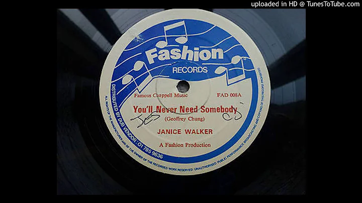 Janice Walker  You'll Never Need Somebody (UK 1981)