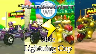 Mario Kart Wii  50cc Lightning Cup Grand Prix waluigi U0026 Bowser Gameplay