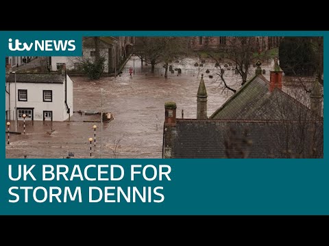 Storm Dennis: ‘Danger to life' declared as UK braces for 70mph winds | ITV News