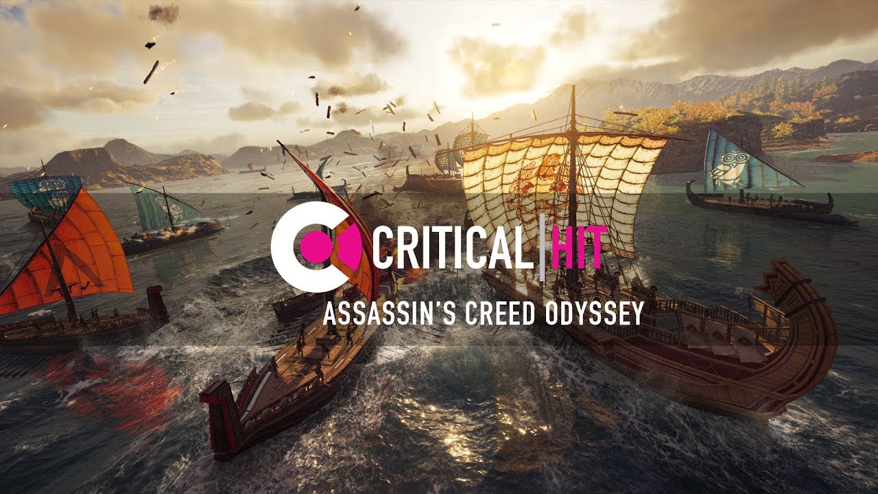Assassin's Creed Odyssey - Ship battle on the high seas gameplay gaming logo