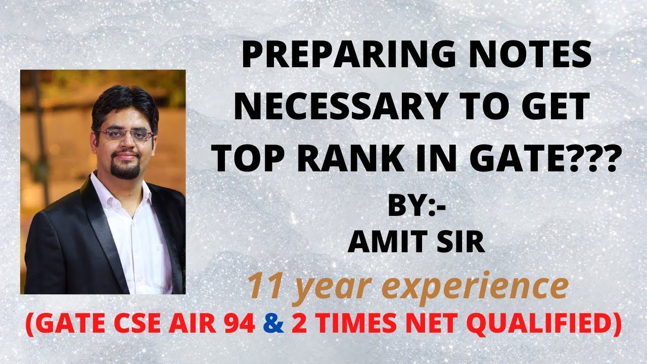 preparing notes necessary to get top rank in GATE??? - YouTube