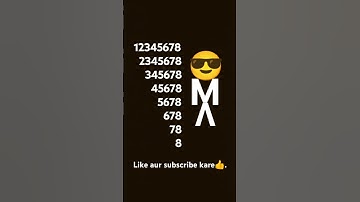 Thumbnail of 12345678challange✅ #number #comment #like #subscribe #youtube #challange #12345678 #song #music#edit