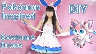 Girl's Midi Dress Peri Cosplay Pokemon Sylveon Dress Full Set Cosplay Costumes Girl's Midi Dress Peri Cosplay Pokemon Sylveon Dress Full Set Cosplay Costumes