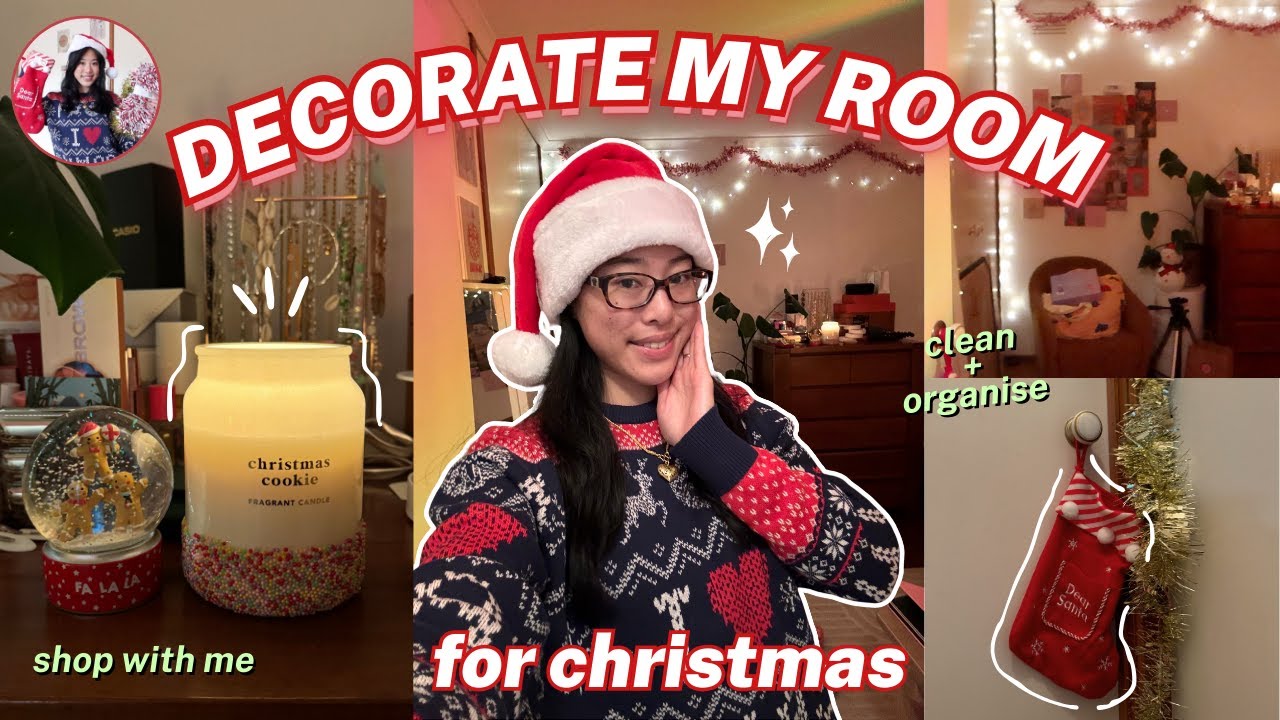 DECORATE MY ROOM FOR CHRISTMAS WITH ME 🎅🏼 clean & organise, shopping