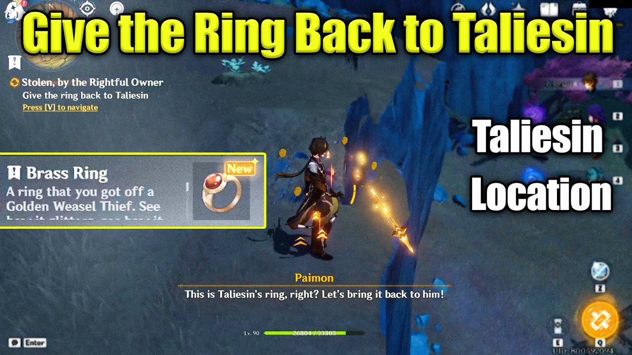 Give the ring back to Taliesin Stolen by the rightful