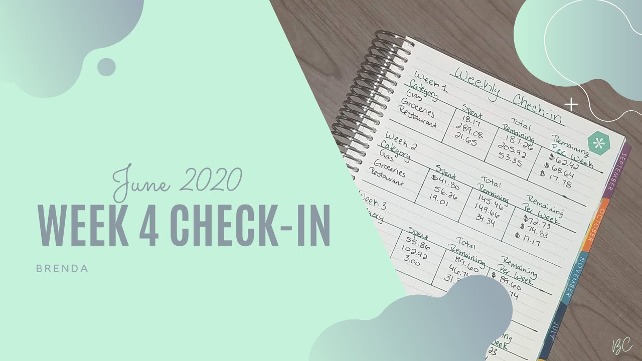 Week 4 Check-in | Budget with me | JUNE 2020 | - YouTube