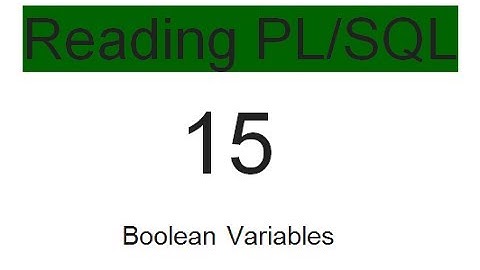 Boolean Variables 15