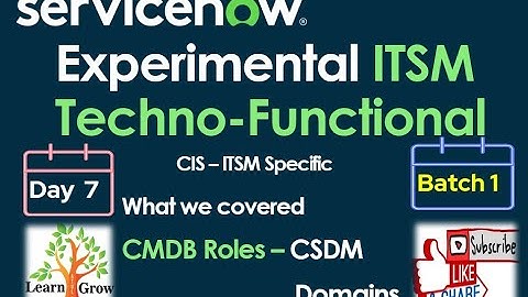 ITSM Batch 1 | Day 7 | CMDB Role - CSDM - Domains #Shorts #Short