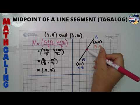 TAGALOG MATH Midpoint of a Line Segment | MathGaling Tagalog Math Tutorial Finding the Midpoint