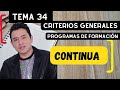 Criterios generales de los programas de formación continua y desarrollo profesional docente