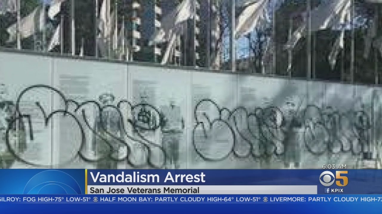 San Jose Veterans Memorial Vandalism Suspect Arrested - YouTube