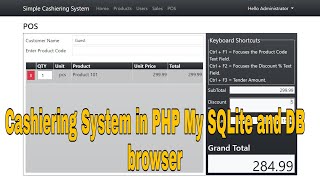 Cashiering System in PHP My SQLite and DB browser