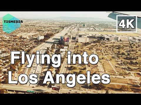 【4K】🇺🇸🌴Flying into Los Angeles (LAX Airport) in Los Angeles🎧, California, United States