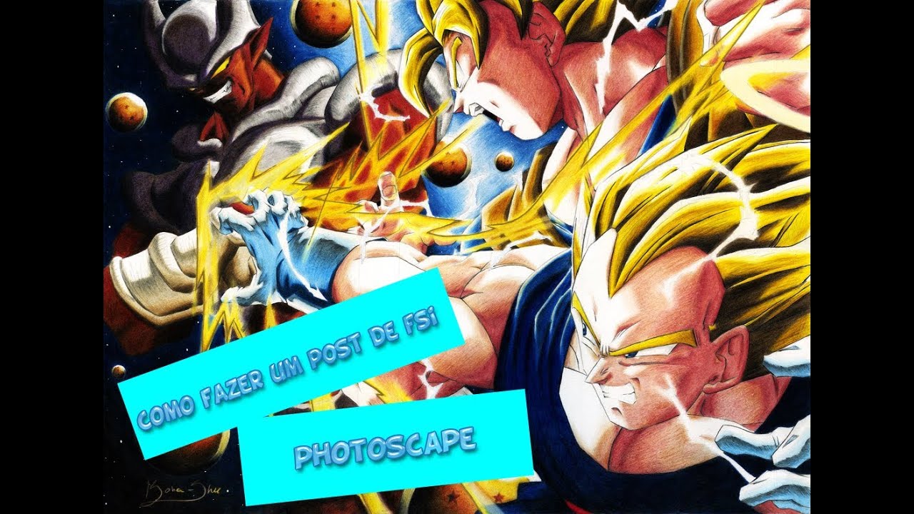 Como Fazer Um Post de DBZ Usando o Photoscape - YouTube