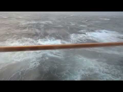 Creaking Saga Spirit of Discovery Cruise Ship in the Bay of Biscay Storm