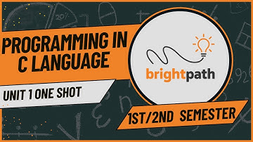 Programming In C - Unit I One Shot (1ST YEAR)