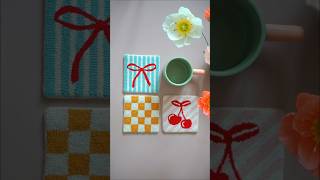 DIY Punch needle mug rugs